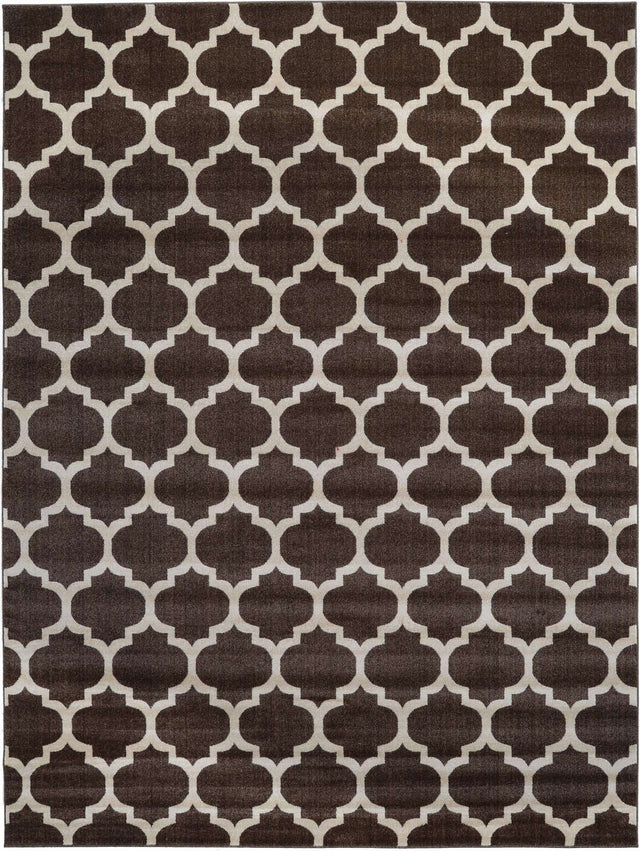 Chocolate Brown 9' x 12' Trellis Rectangle Area Rug