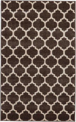 Chocolate Brown 3' 3 x 5' 3 Trellis Rectangle Rug