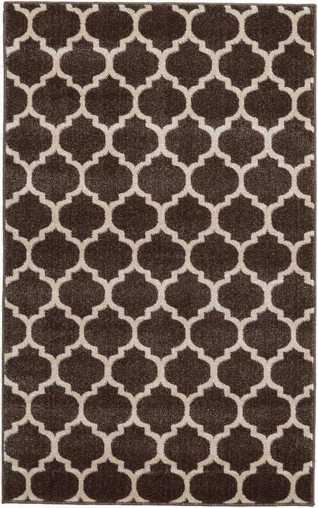 Chocolate Brown 3' 1 x 5' 3 Trellis Rectangle Area Rug