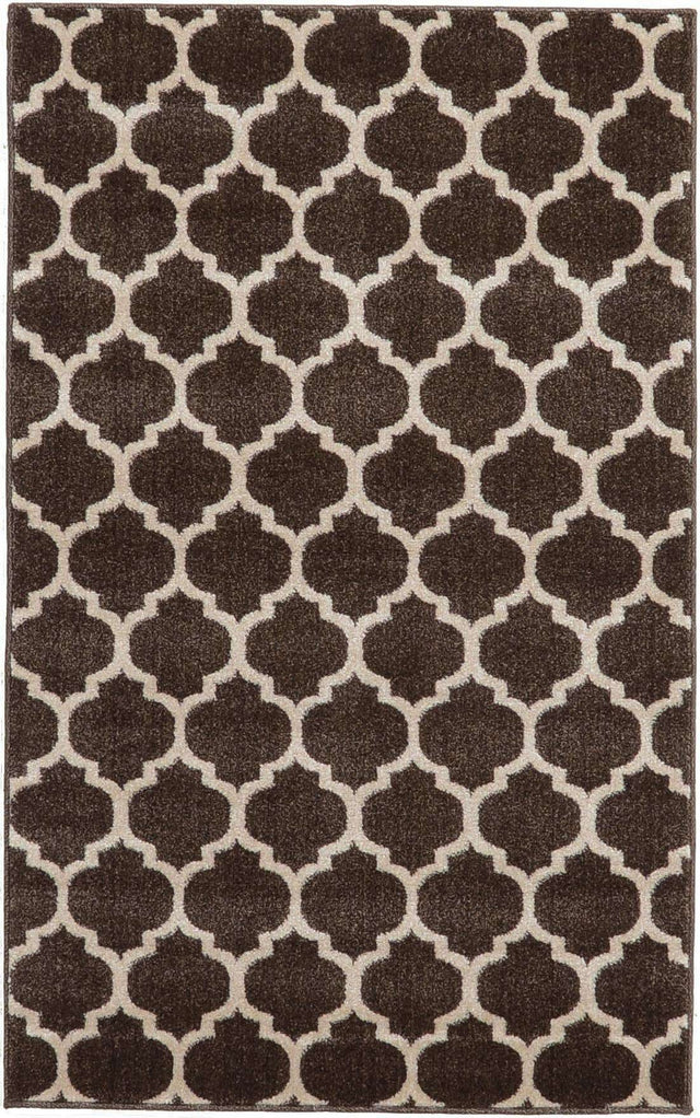 Chocolate Brown 3' 3 x 5' 3 Trellis Rectangle Rug