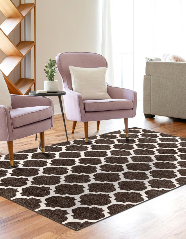 Chocolate Brown 2' 2 x 3' 1 Trellis Rectangle Rug