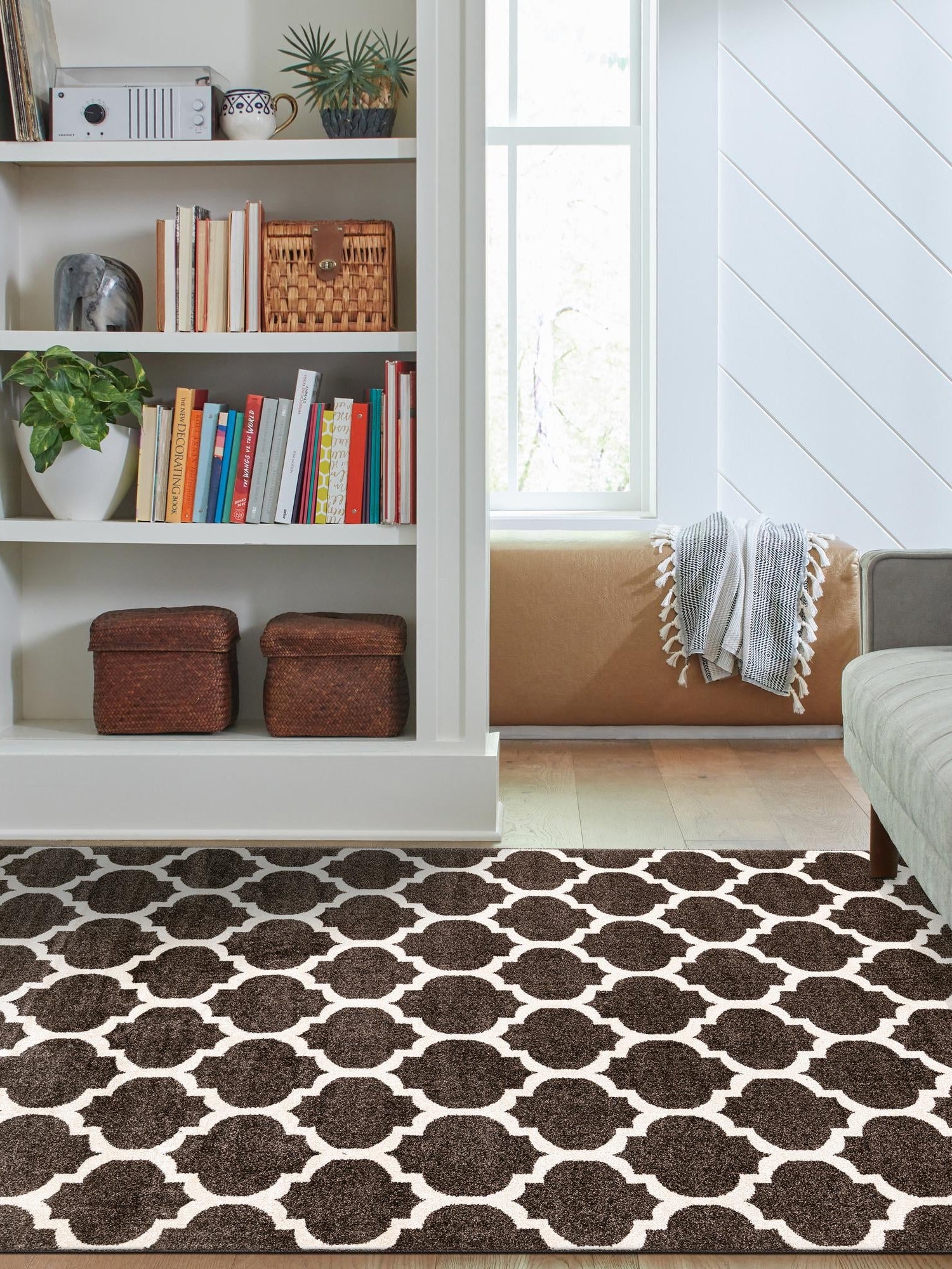 Chocolate Brown 2' x 3' 1 Trellis Rectangle Area Rug