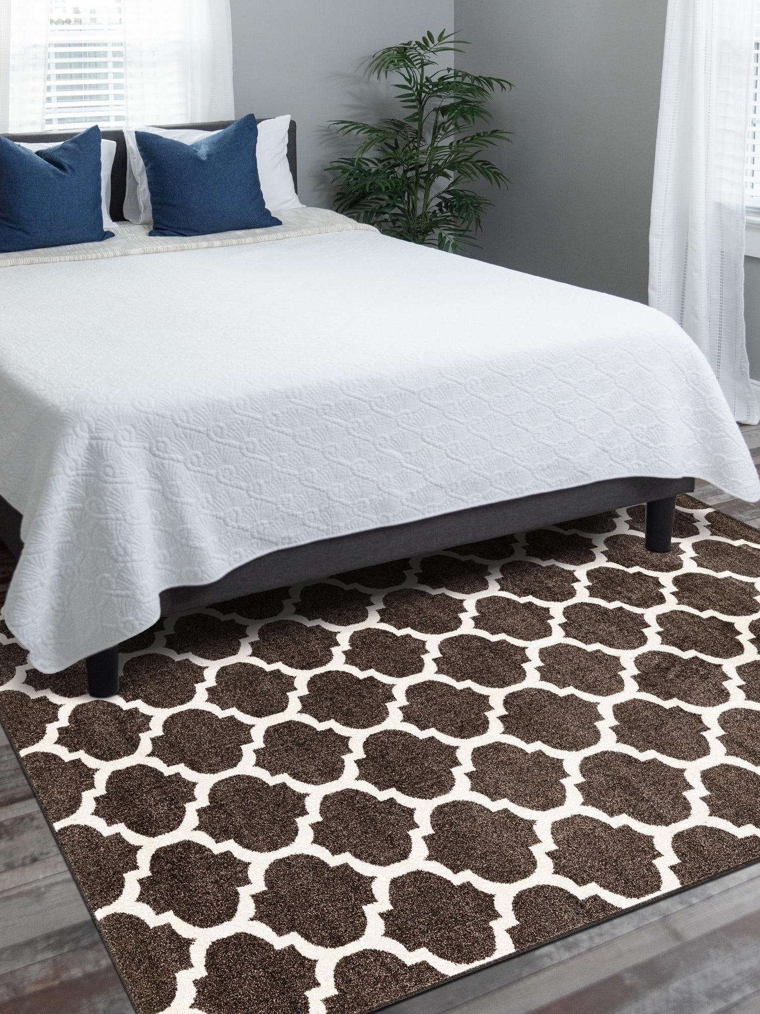 Chocolate Brown 7' 1 x 10' Trellis Rectangle Area Rug