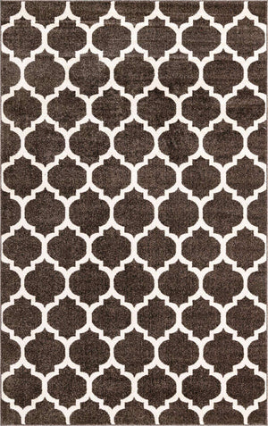 Chocolate Brown 5' 3 x 8' Trellis Rectangle Area Rug