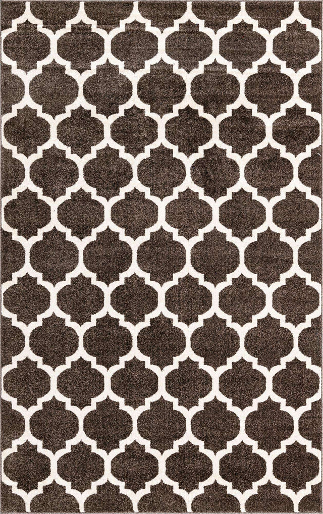 Chocolate Brown 5' 3 x 8' Trellis Rectangle Area Rug