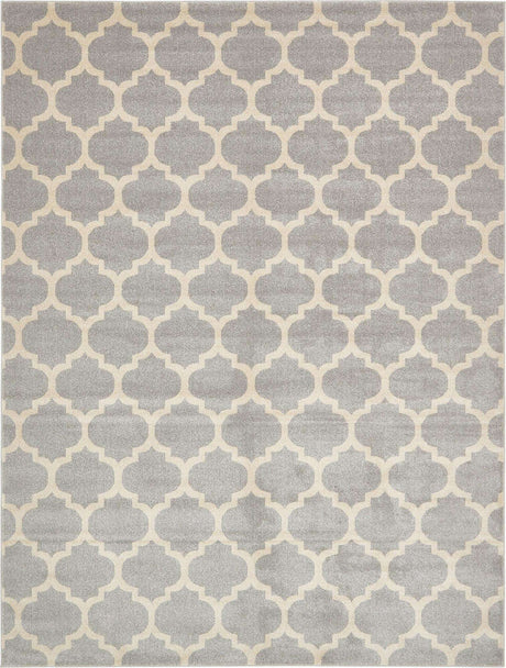 Light Gray 9' x 12' Trellis Rectangle Area Rug