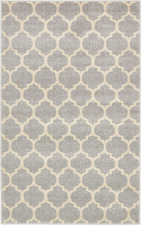 Light Gray 3' 1 x 5' 3 Trellis Rectangle Area Rug