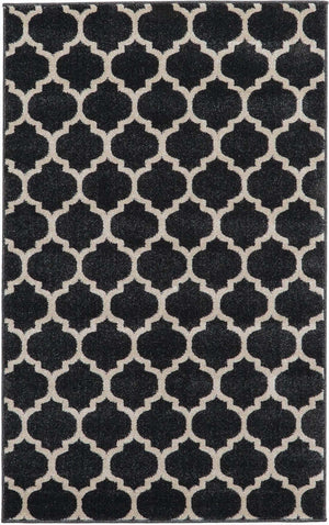 Black 3' 1 x 5' 3 Trellis Rectangle Area Rug