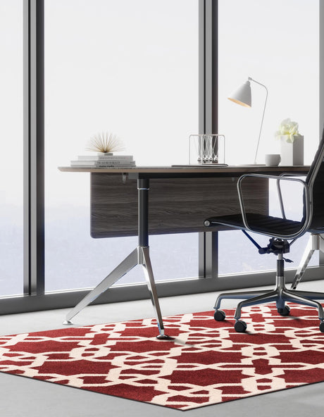 Dark Terracotta 5' 1 x 8' Trellis Rectangle Area Rug