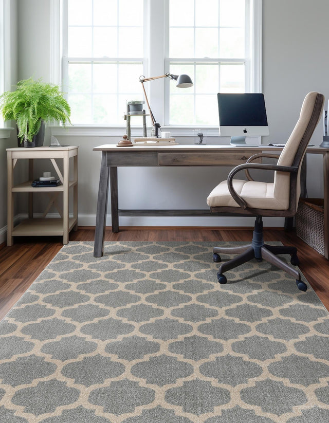 Light Gray 9' x 12' 2 Trellis Rectangle Rug