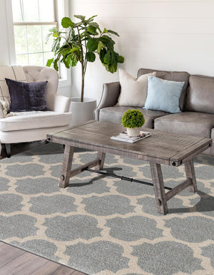 Light Gray 10' x 14' 1 Trellis Rectangle Area Rug