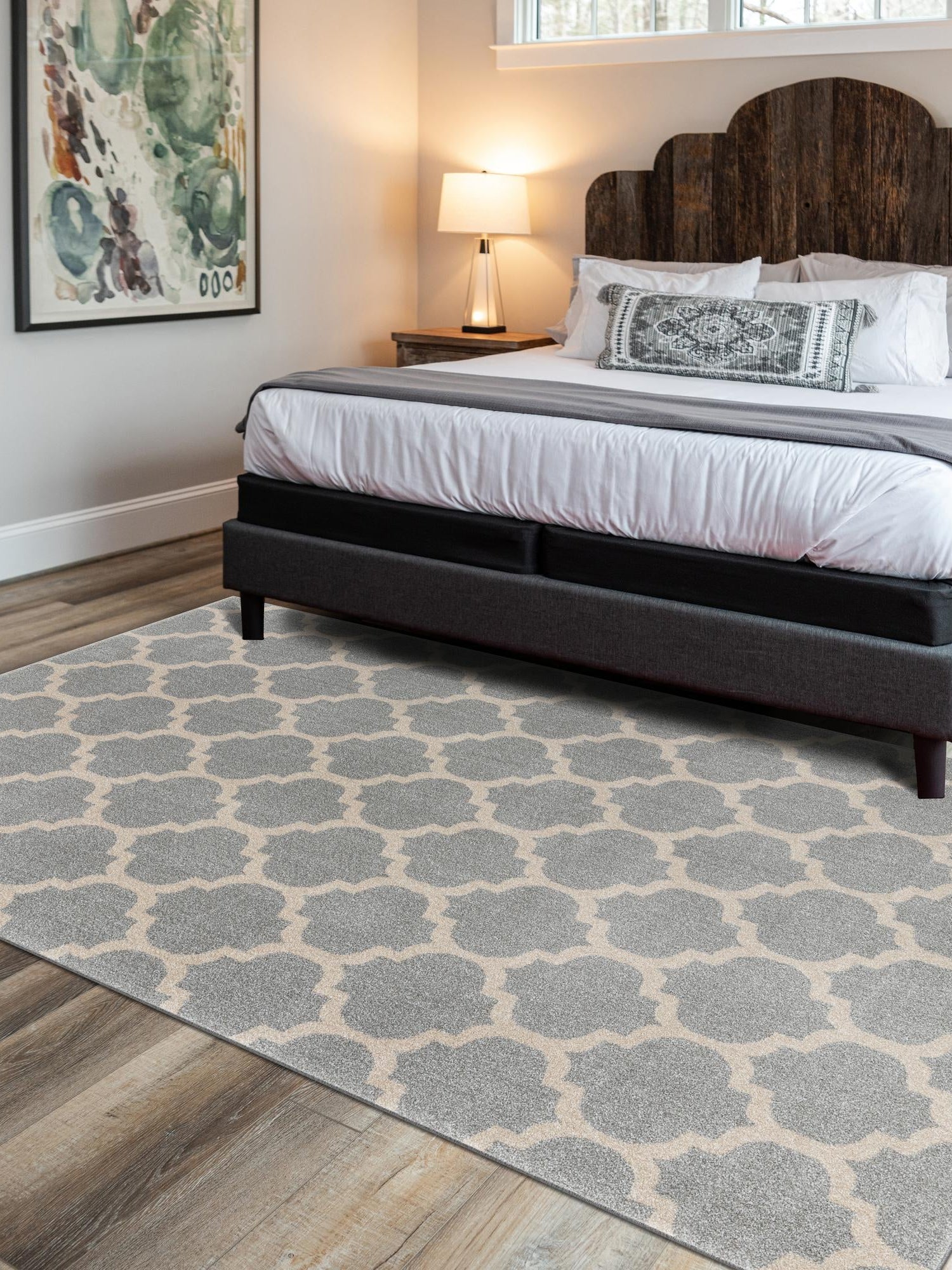 Light Gray 10' x 14' 1 Trellis Rectangle Area Rug