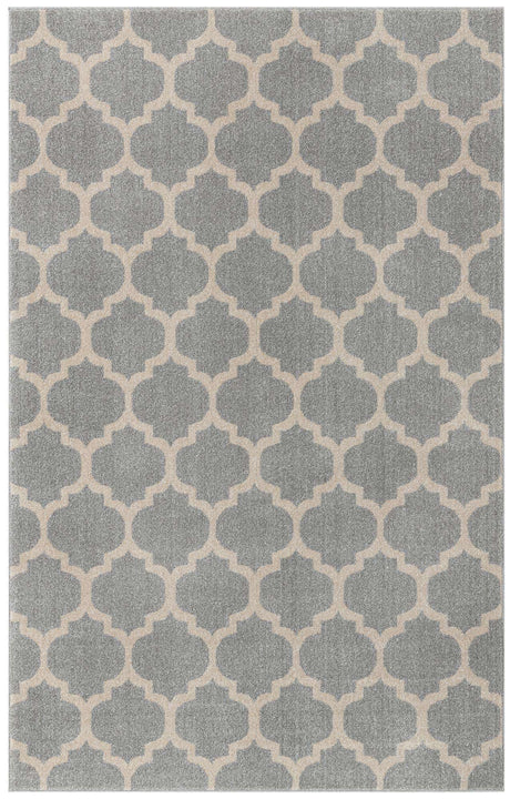 Light Gray 5' 3 x 8' Trellis Rectangle Area Rug