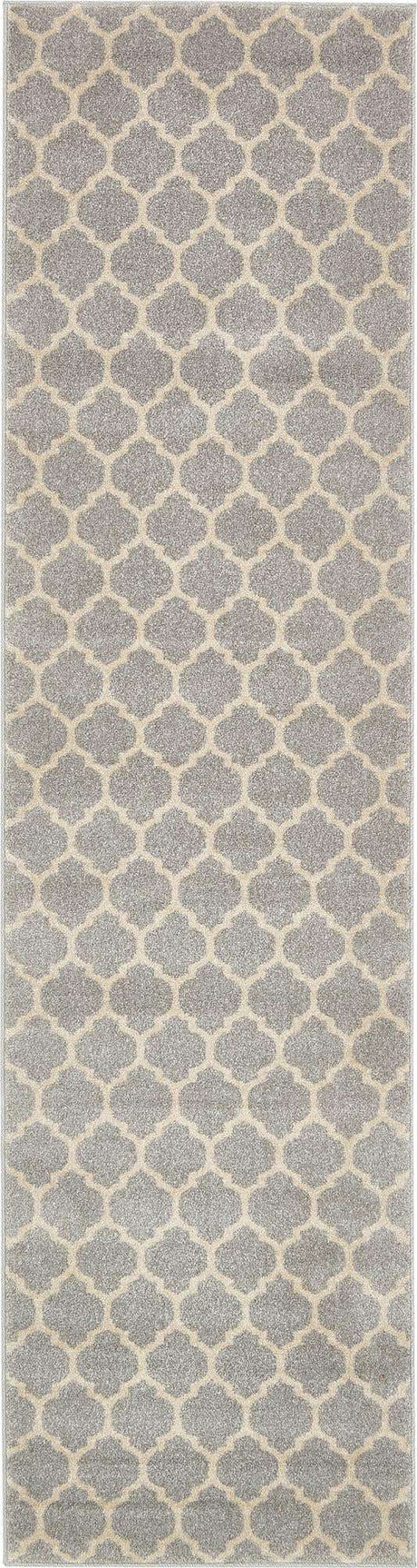 Light Gray 2' 7 x 10' Trellis Runner Area Rug