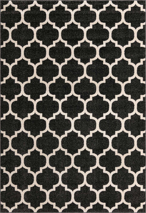 Black 7' 1 x 10' Trellis Rectangle Area Rug
