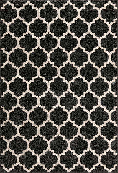 Black 7' 1 x 10' Trellis Rectangle Area Rug