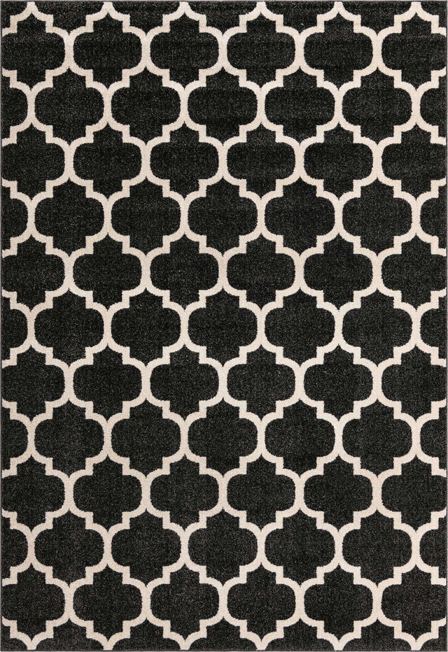 Black 7' 1 x 10' Trellis Rectangle Area Rug