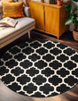 Black 6' 1 x 6' 1 Trellis Round Area Rug