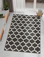 Black 2' x 3' 1 Trellis Rectangle Area Rug Geometric Modern Unique Durable Easy Clean Carpet for Contemporary Interior Design for Sale at Rug Engine
