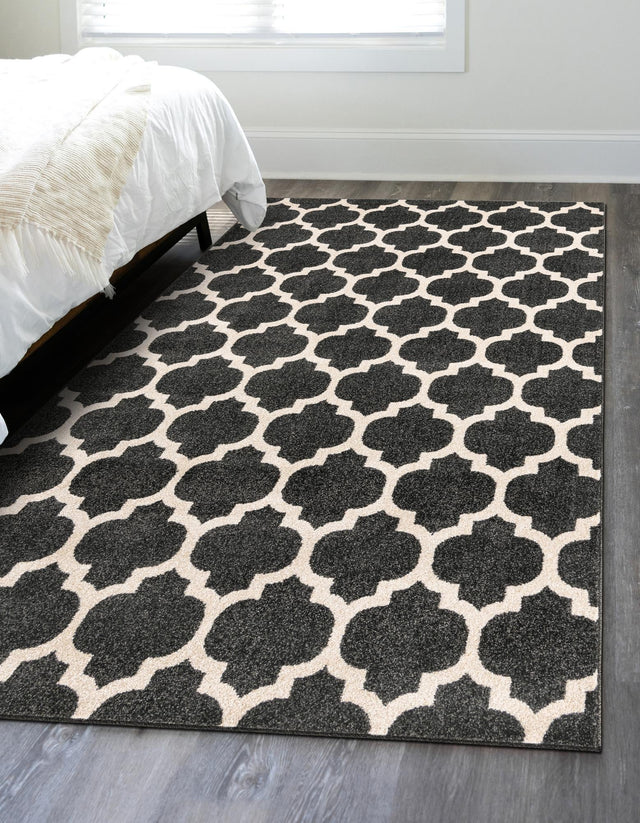 Black 10' 6 x 16' 5 Trellis Rectangle Area Rug