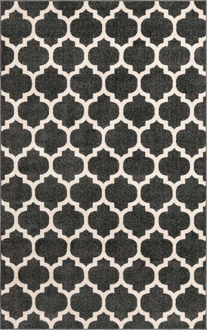 Black 5' 3 x 8' Trellis Rectangle Area Rug