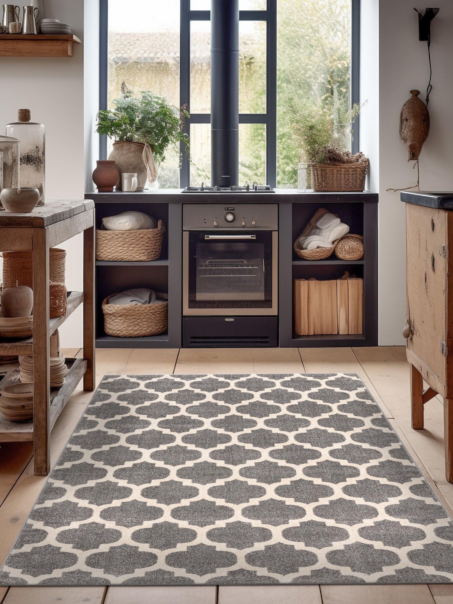 Dark Gray 10' 6 x 16' 5 Trellis Rectangle Area Rug