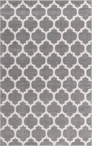 Dark Gray 5' 3 x 8' Trellis Rectangle Area Rug