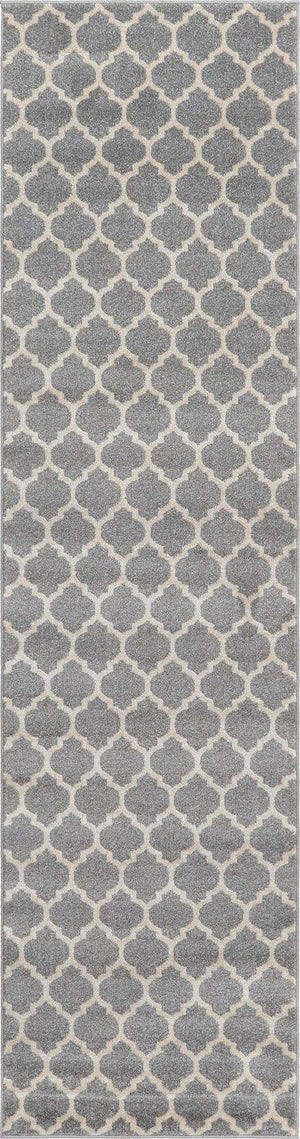 Dark Gray 2' 7 x 10' Trellis Runner Area Rug