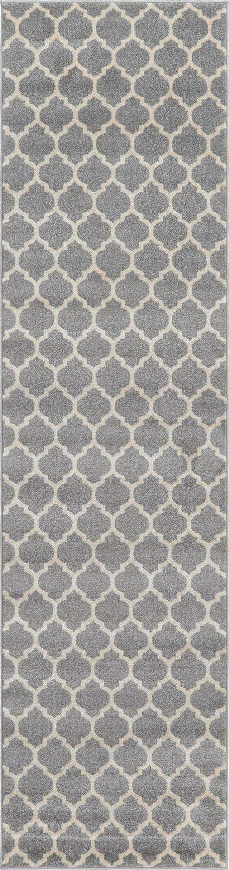 Dark Gray 2' 7 x 10' Trellis Runner Area Rug