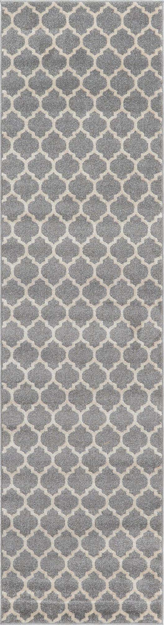 Dark Gray 2' 7 x 10' Trellis Runner Area Rug