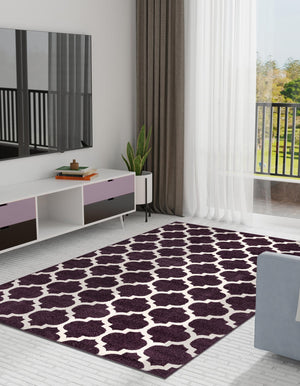 Purple 6' 1 x 9' Trellis Rectangle Area Rug