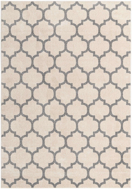 Beige and Gray 7' 1 x 10' Trellis Rectangle Area Rug