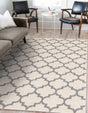 Beige and Gray 7' 10 x 11' Trellis Rectangle Area Rug