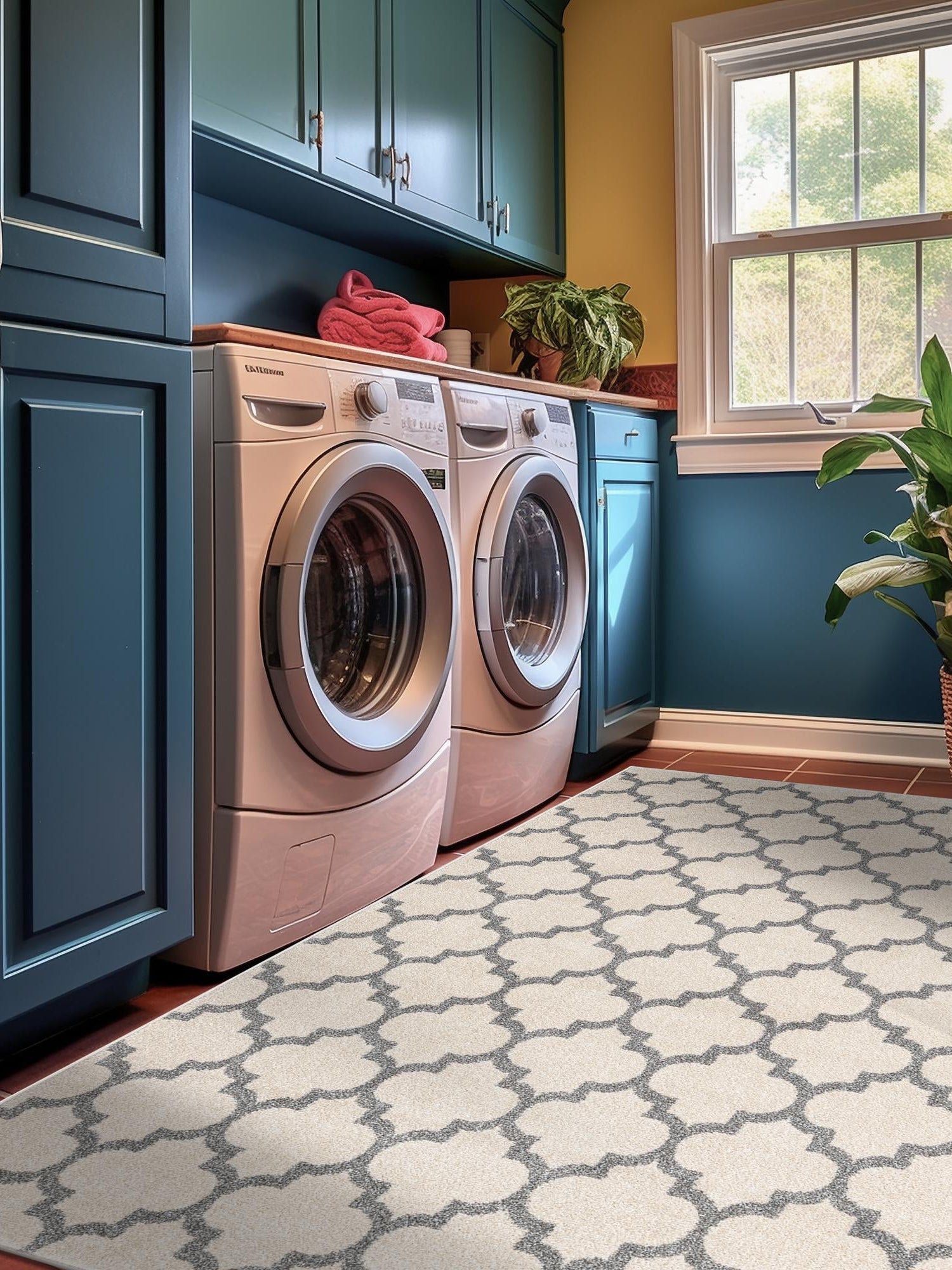 Beige and Gray 10' x 14' 1 Trellis Rectangle Area Rug