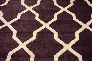 Dark Violet 6' 1 x 6' 1 Trellis Round Area Rug
