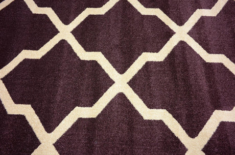 Dark Violet 6' 1 x 6' 1 Trellis Round Area Rug Geometric Modern Unique Durable Easy Clean Carpet for Contemporary Interior Design for Sale at Rug Engine