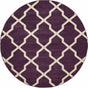 Dark Violet 6' 1 x 6' 1 Trellis Round Area Rug