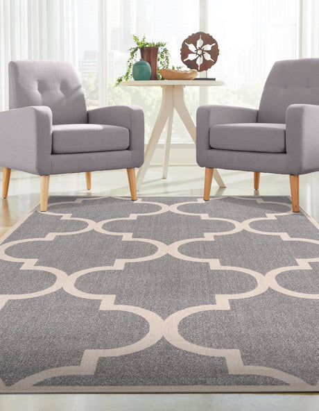 Gray 7' 1 x 10' Trellis Rectangle Area Rug