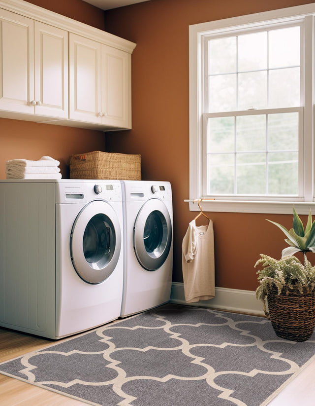 Gray 7' 1 x 10' Trellis Rectangle Area Rug