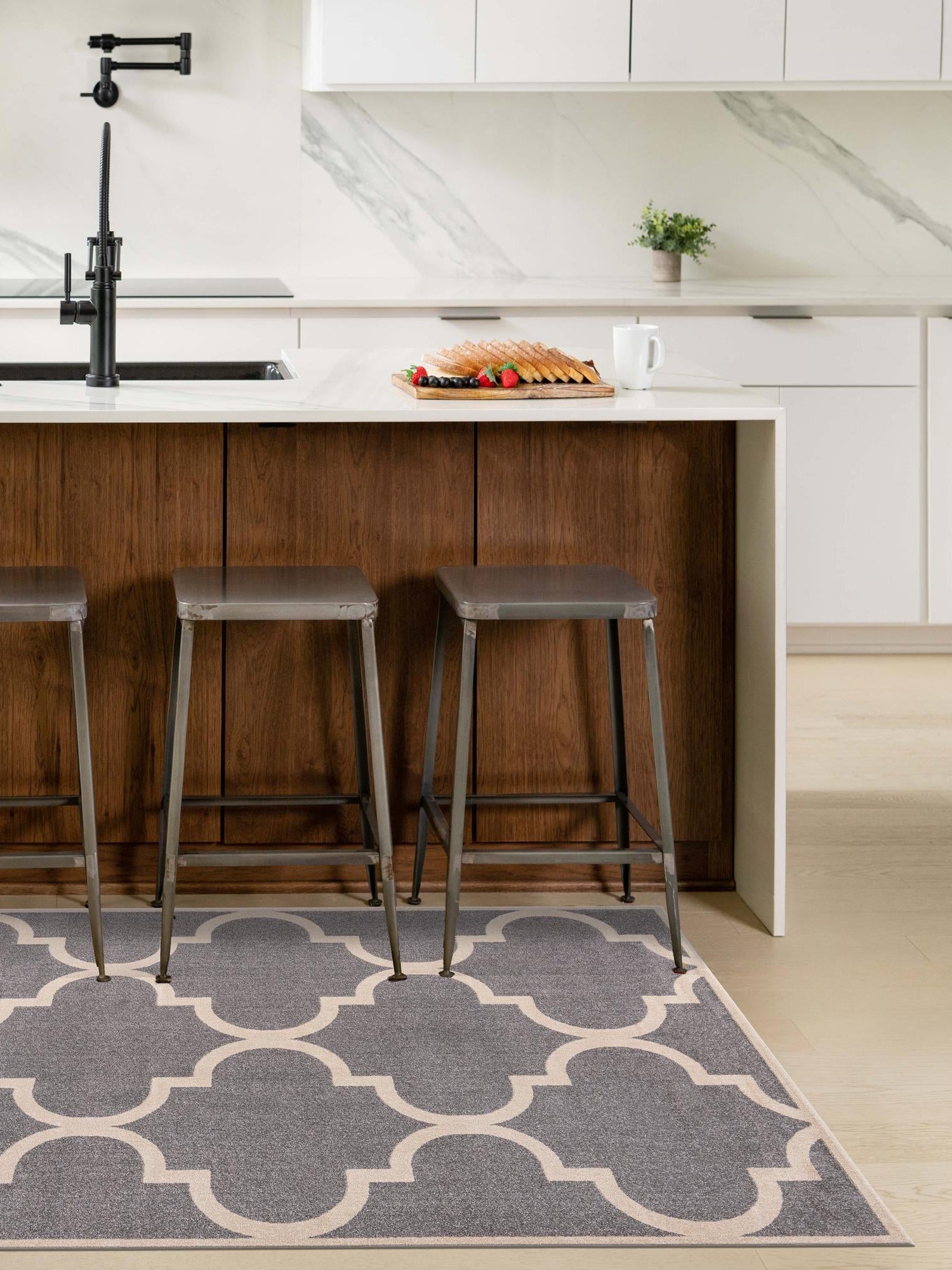 Gray 7' 1 x 10' Trellis Rectangle Area Rug