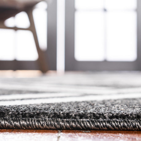 Black 5' 1 x 8' Trellis Rectangle Area Rug Geometric Modern Unique Durable Easy Clean Carpet for Contemporary Interior Design for Sale at Rug Engine