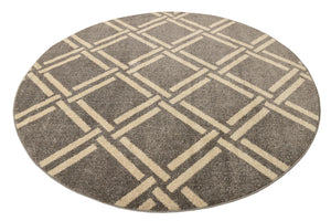 Gray 8' x 8' Trellis Round Area Rug