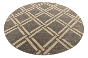 Gray 8' x 8' Trellis Round Area Rug