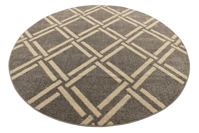 Gray 8' x 8' Trellis Round Area Rug