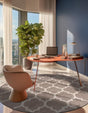 Light Brown 10' x 10' Trellis Round Area Rug Geometric Modern Unique Durable Easy Clean Carpet for Contemporary Interior Design for Sale at Rug Engine