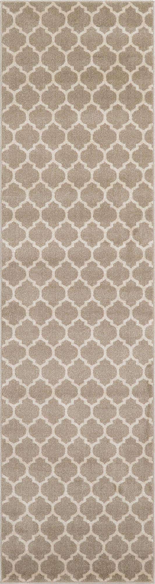 Light Brown 2' 7 x 10' Trellis Runner Area Rug