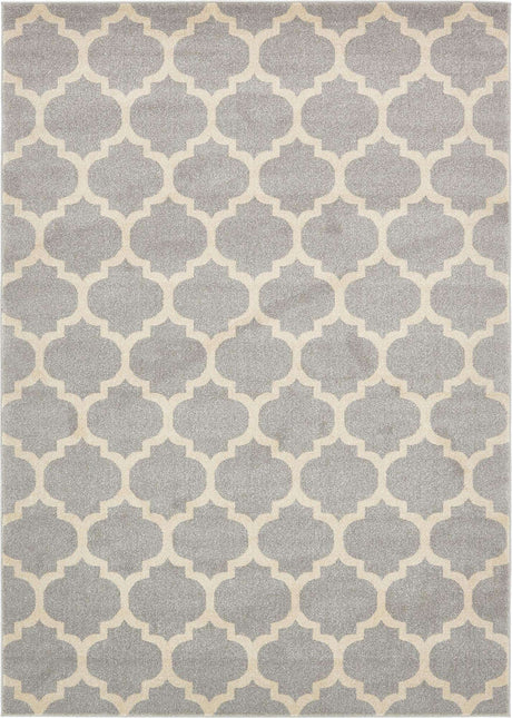 Light Gray 7' 1 x 10' Trellis Rectangle Area Rug