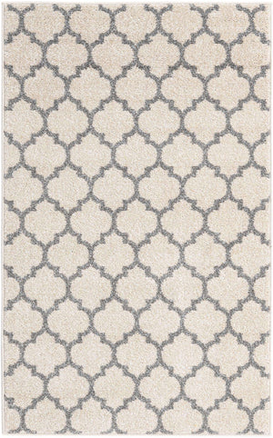 Beige and Gray 3' 1 x 5' 3 Trellis Rectangle Area Rug
