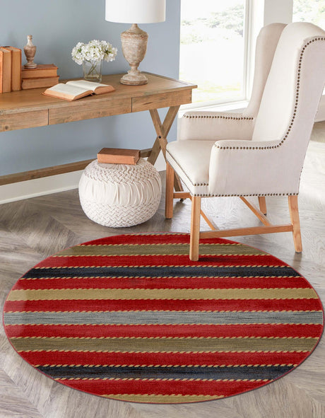 Multicolor 8' x 8' Fars Round Area Rug 100% Polypropylene Unique Traditional Carpet for Classical Living, Dining Room & Office Spaces for Sale at Rug Engine
