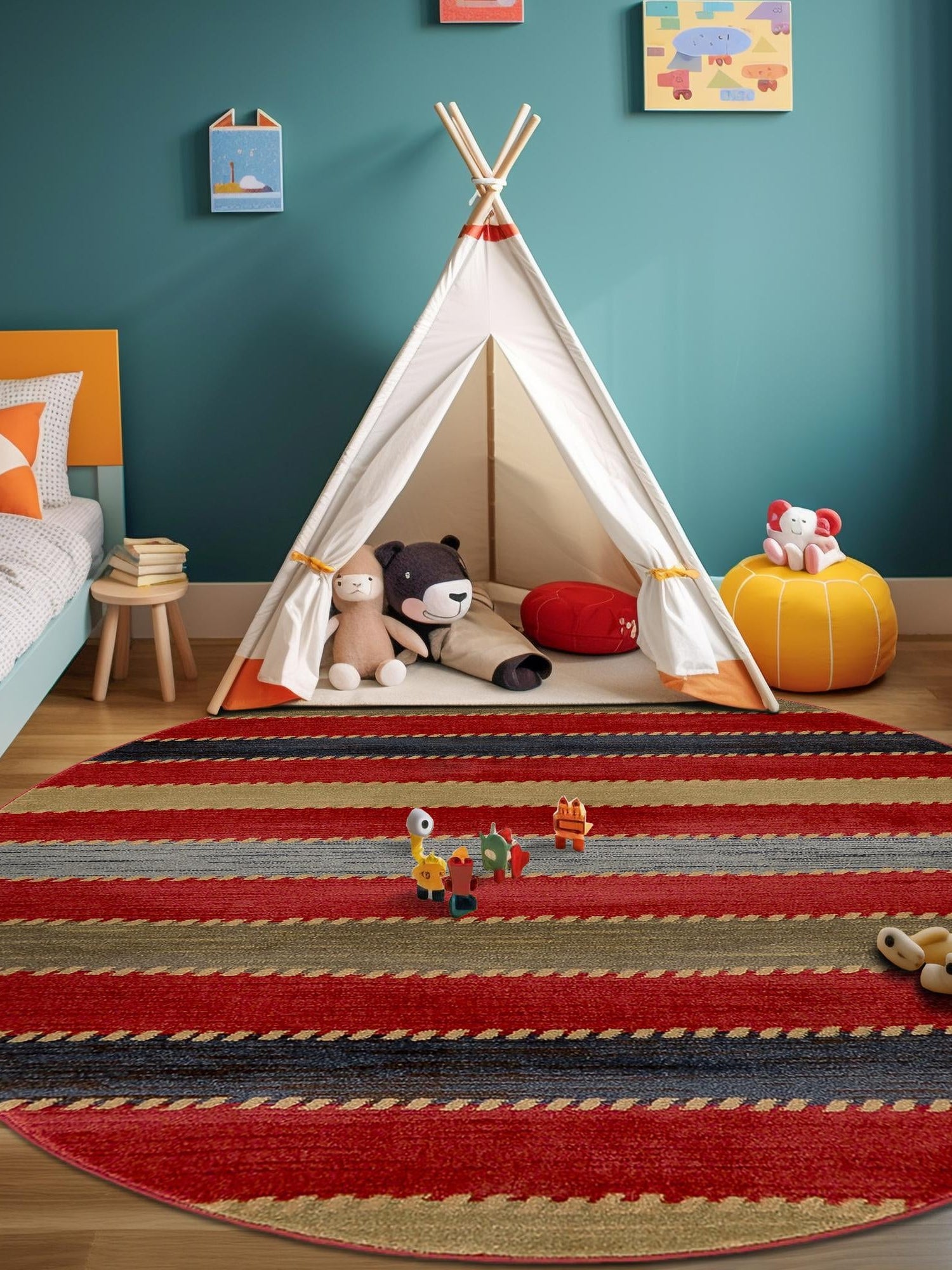 Multicolor 8' x 8' Fars Round Area Rug 100% Polypropylene Unique Traditional Carpet for Classical Living, Dining Room & Office Spaces for Sale at Rug Engine